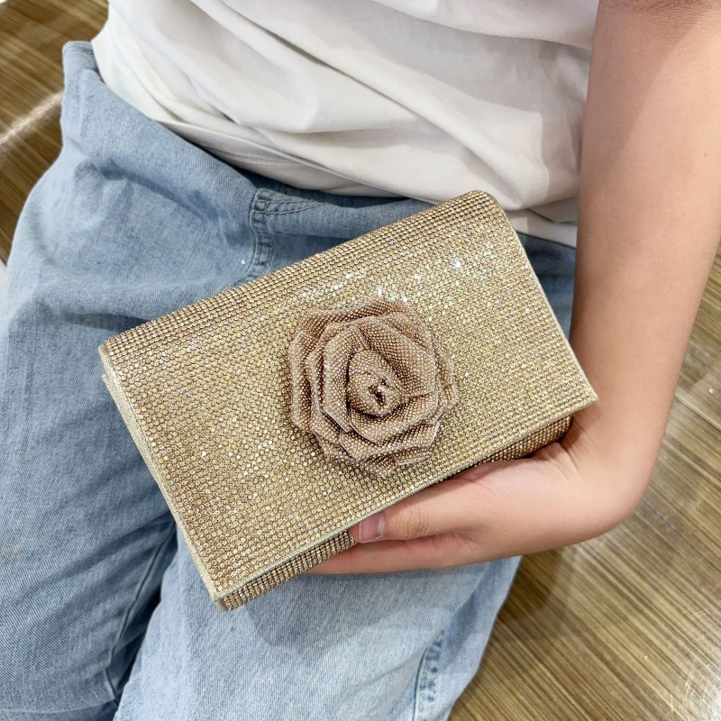 Dazzling Silver Crystal Clutch - Evening Bag Beaded review and price