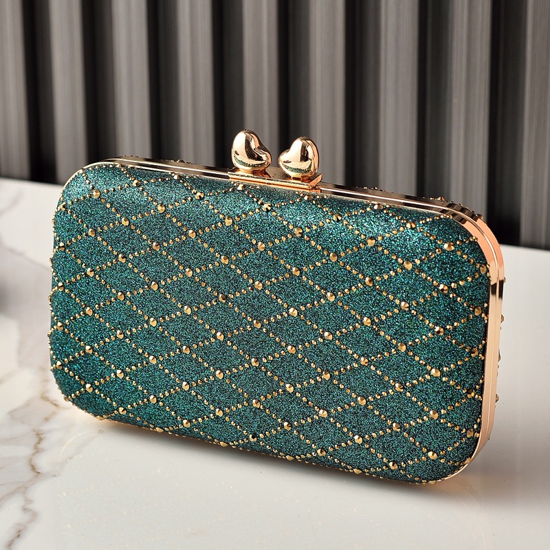 Elegant Hot Pink Glitter Clutc - Evening Bag Beaded review and price