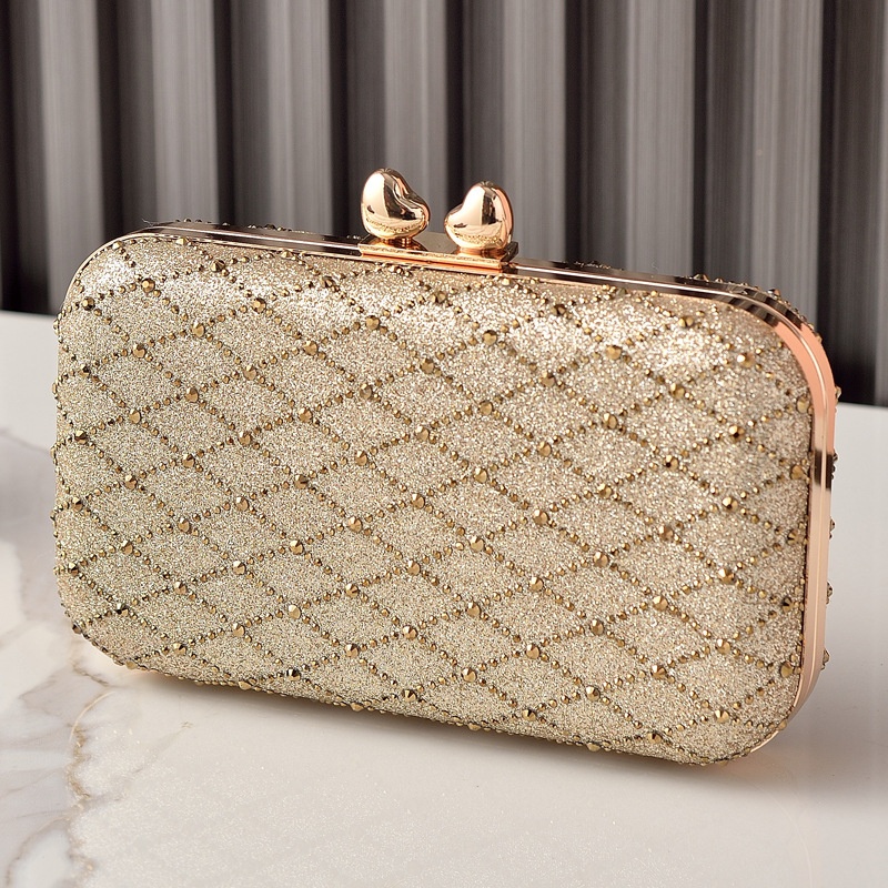 Elegant Hot Pink Glitter Clutc - Evening Bag Beaded review and price