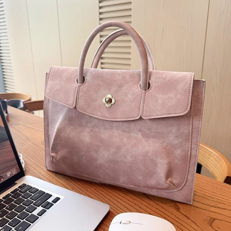 Elegant Pink PU Leather Laptop - Women Bags For Office Use review and price