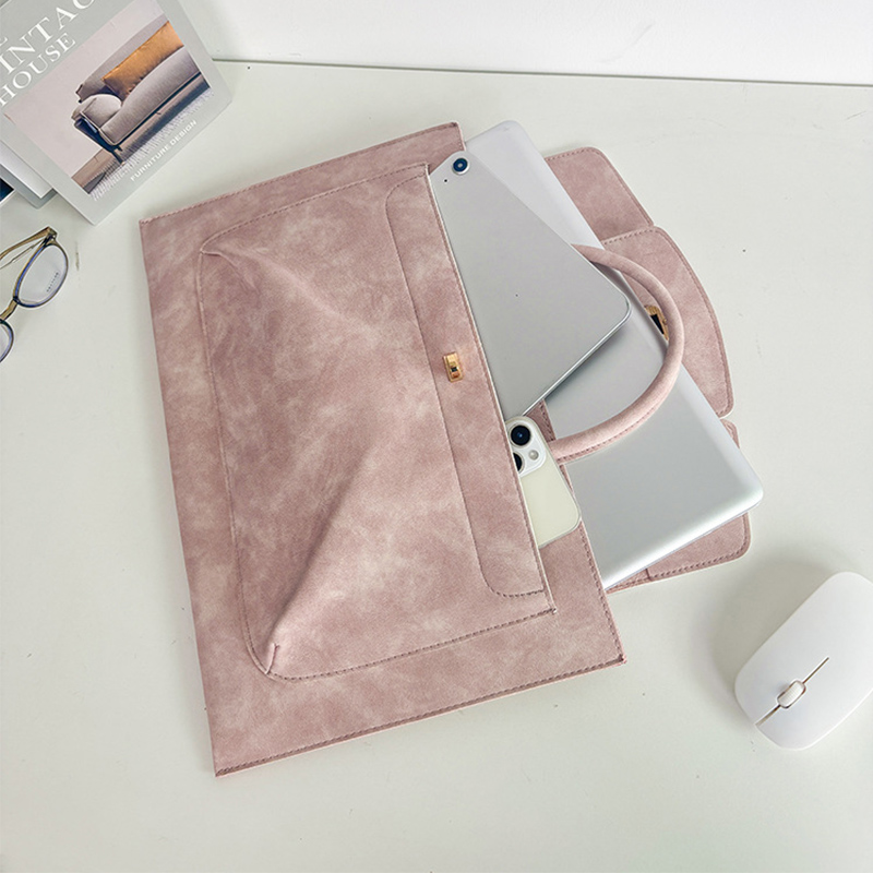 Elegant Pink PU Leather Laptop - Women Bags For Office Use review and price