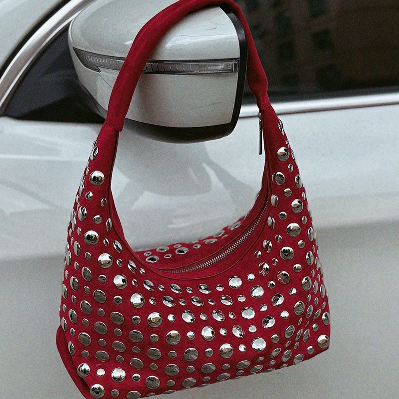 New high-end Leather Rivet Buc - Women Bags High End Brands review and price