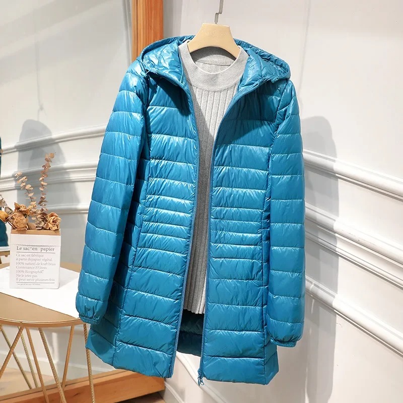 Female Long Down Jacket Light  - Women Bags White review and price
