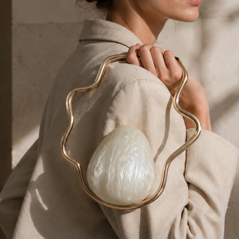 Women mini Acrylic Egg Bag Cut - Evening Bag Beaded review and price