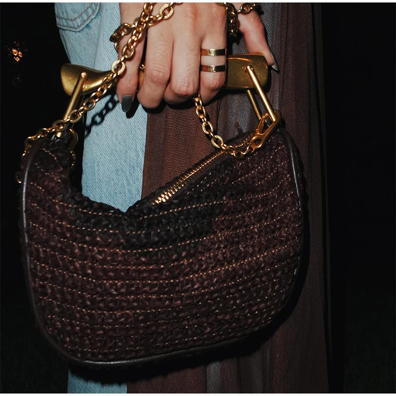 Gold Handle Brand Handwoven Ha - Women Bags High End Brands review and price