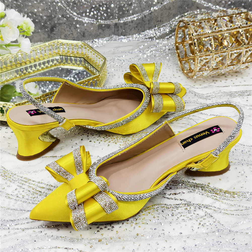 Elegant Yellow Satin Rhineston - Women Bags For Wedding review and price