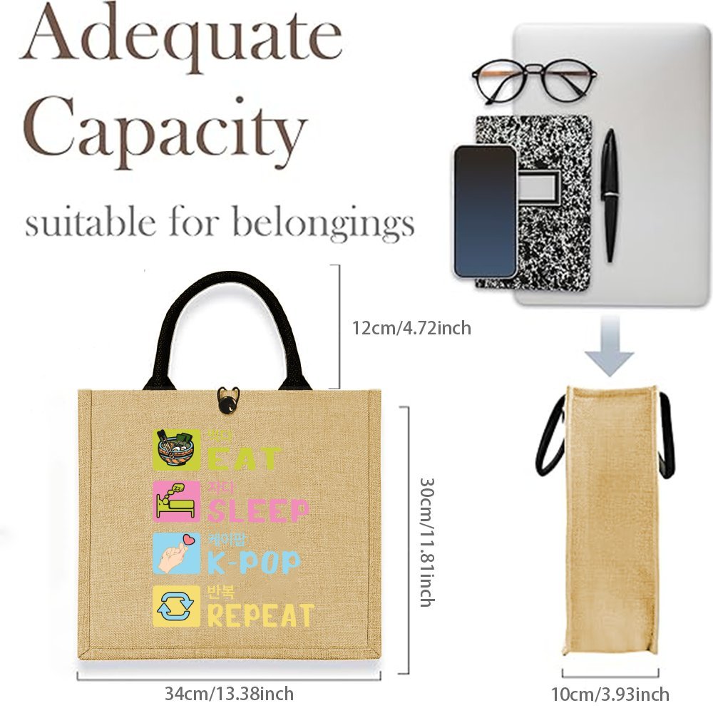Korean Style Funny Printed Hem - Women Bags Jute review and price